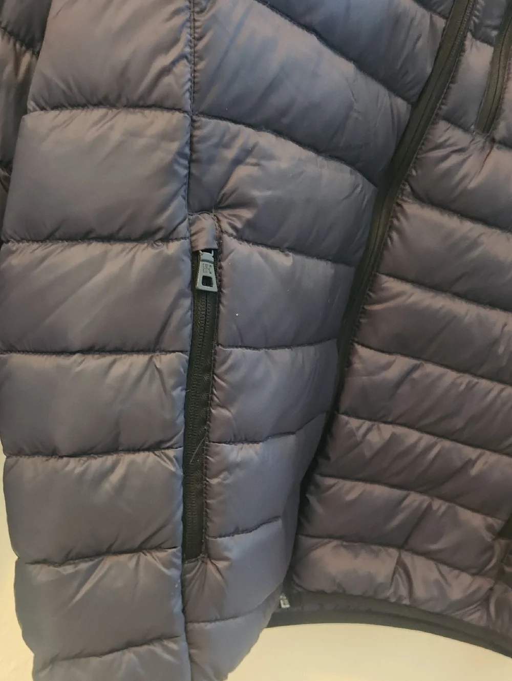 INC International Concepts Quilted Puffer Jacket in Gray and Navy